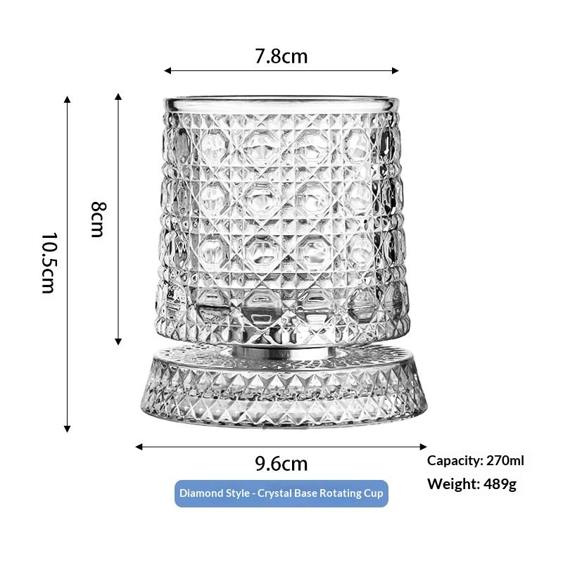 Tasse gyroscopique base cristal transparente
