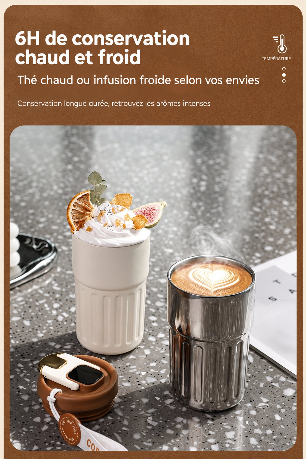 Gourde isotherme inox bouchon système ouverture