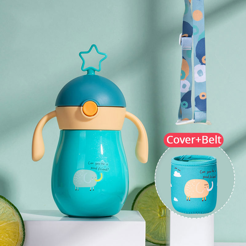 Thermos bébé avec paille en silicone douce