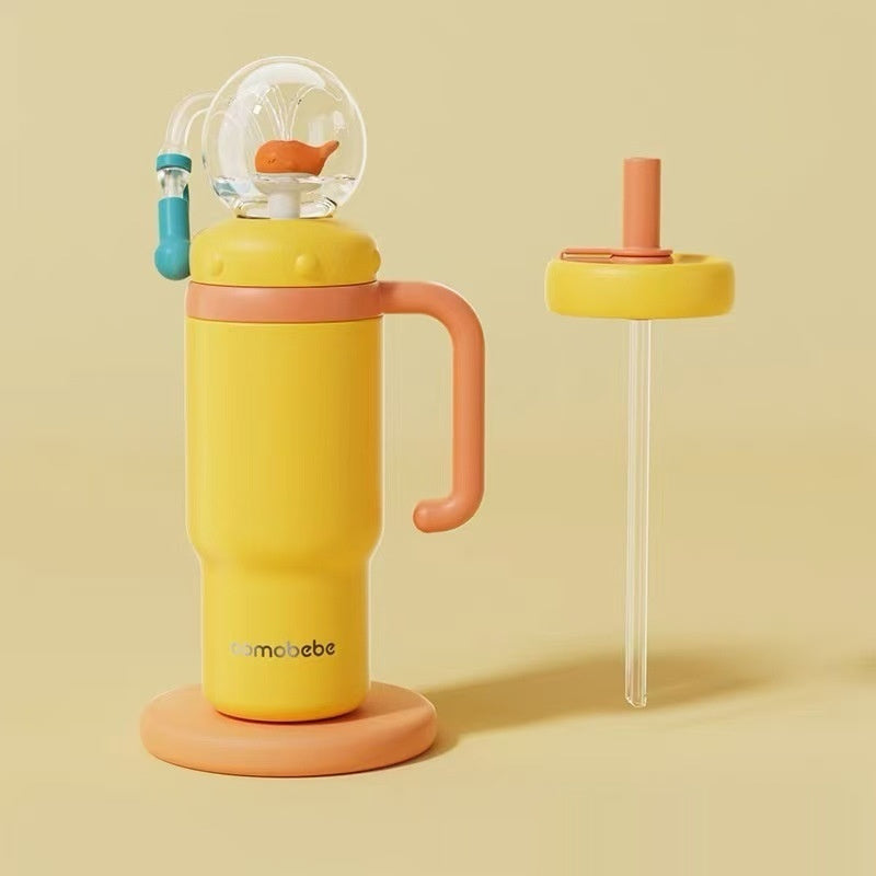 Gourde isotherme jet d'eau Glouglous jaune uni