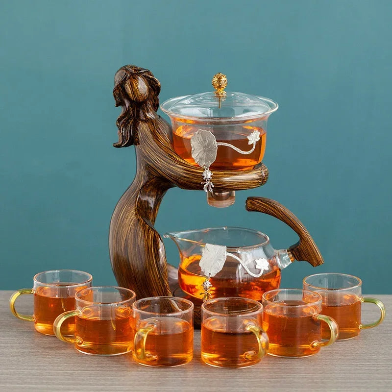 Service à thé semi-automatique verre kung fu