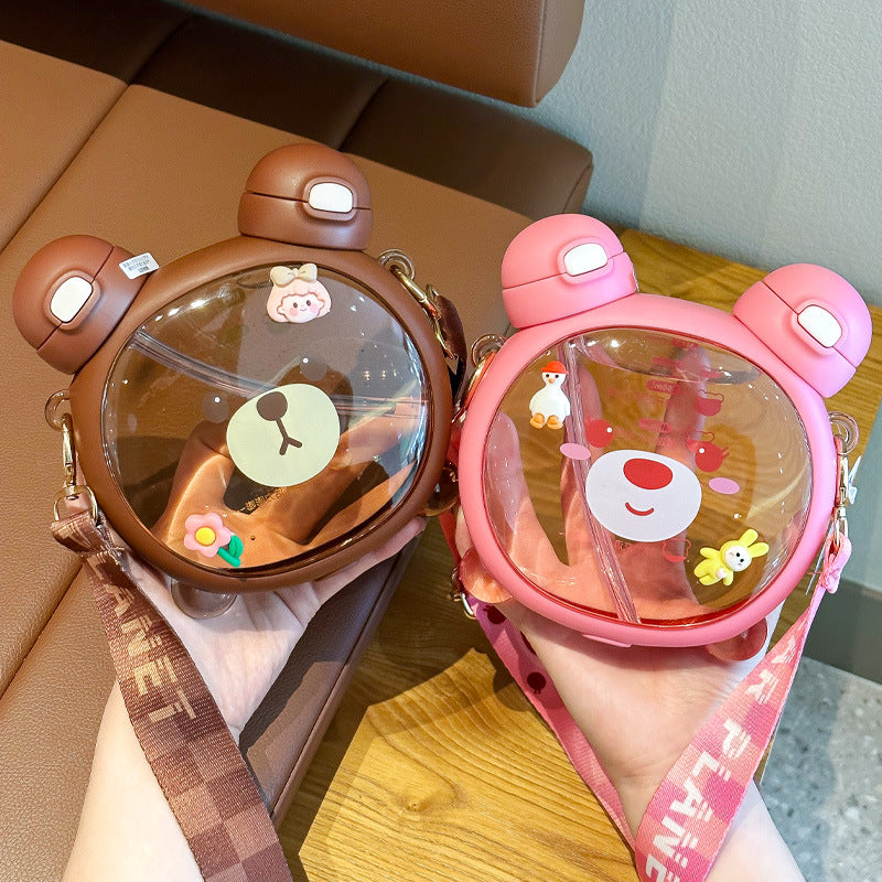Gourde enfant double paille école pratique