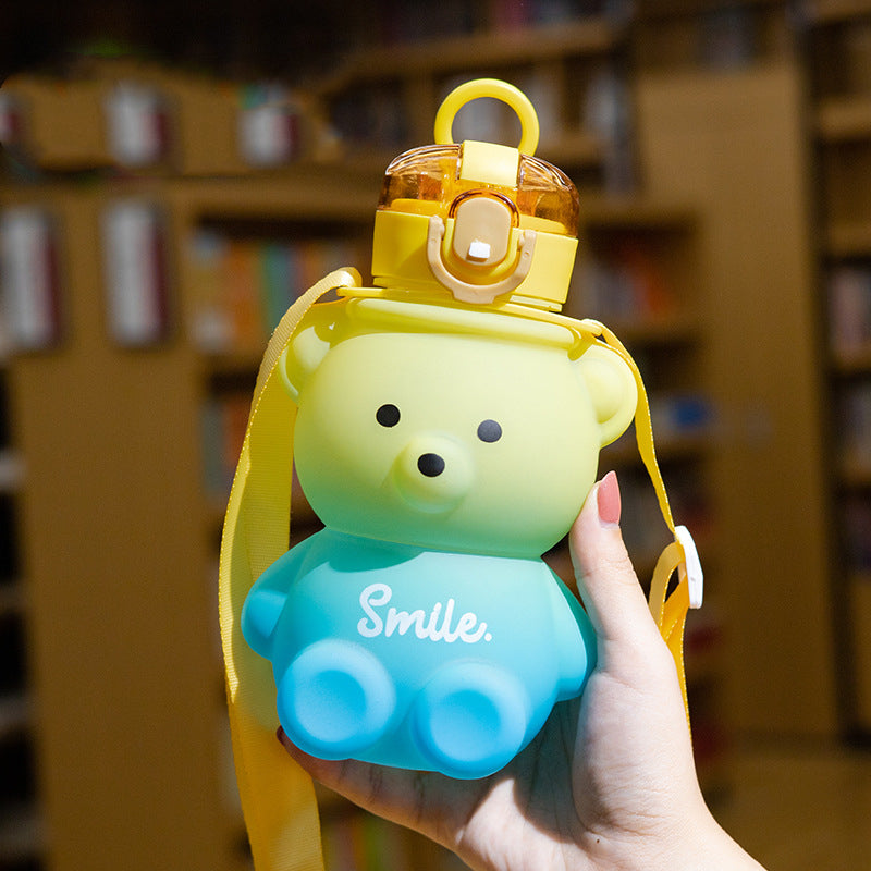 Gourde ours cartoon paille anti-fuite