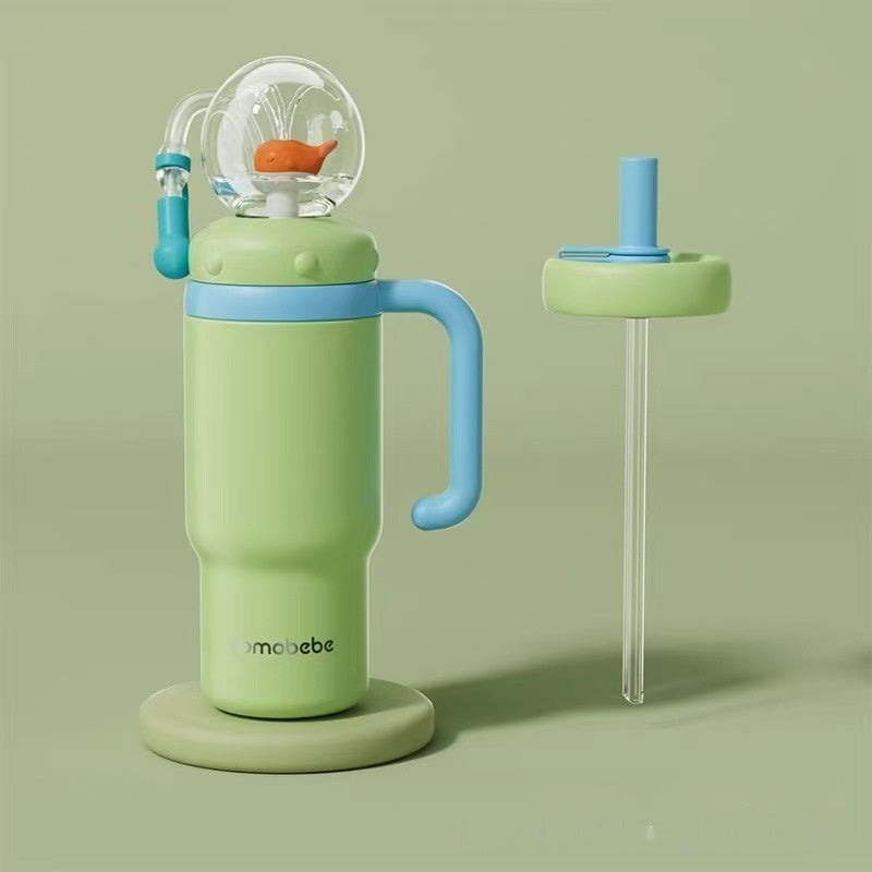 Gourde isotherme jet d'eau Glouglous avec petite baleine